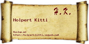 Holpert Kitti névjegykártya